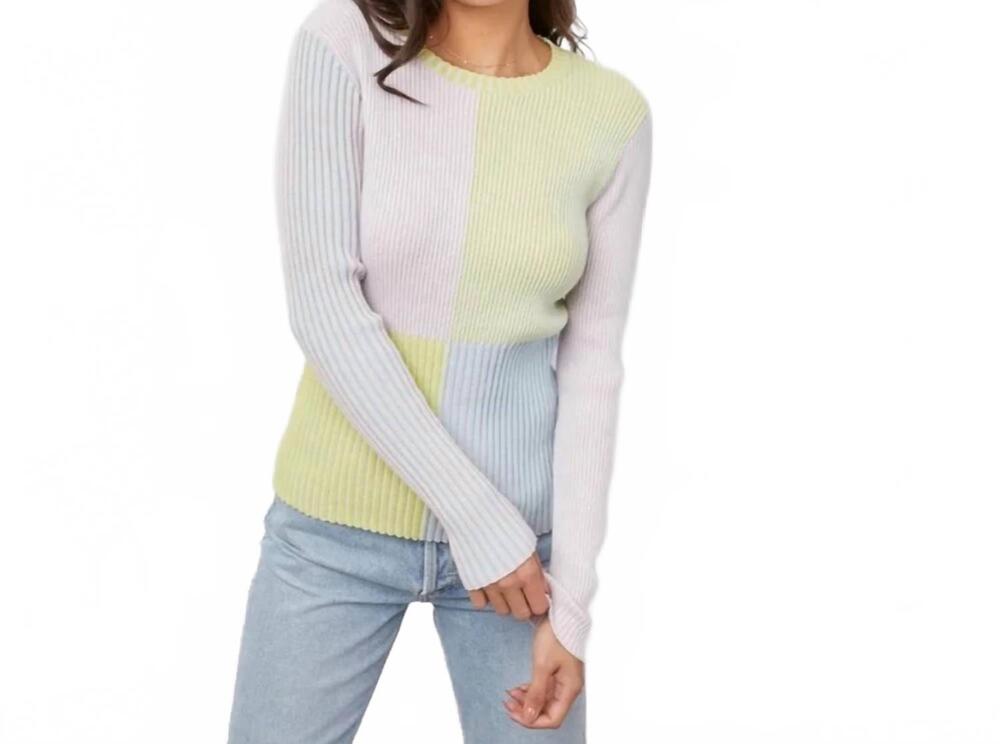 NEW RAILS pia sweater in pastel color block
